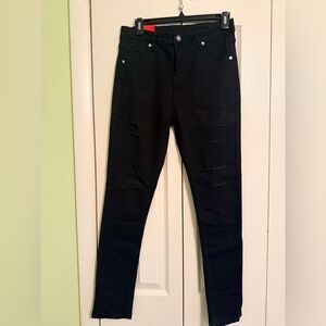 Women’s Skinny Jeans - Black Distressed